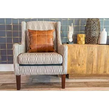 WALBROOK Brown Pillow Cover - Premium Genuine Leather Elegance