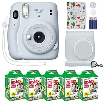 Fujifilm Instax Mini 11 Instant Camera Ice White + MiniMate Accessory Bundle | Perfect for Capturing...