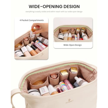 Luxury Leather Double Layer Makeup Bag for Women Travel