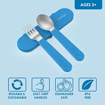 Bentgo Kids Stainless Steel Utensil Set for Toddlers - Fun & Practical