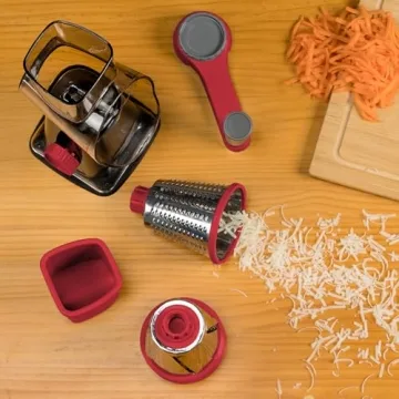KEOUKE Rotary Cheese Grater - Powerful Hand Crank Slicer for Kitchen Tasks