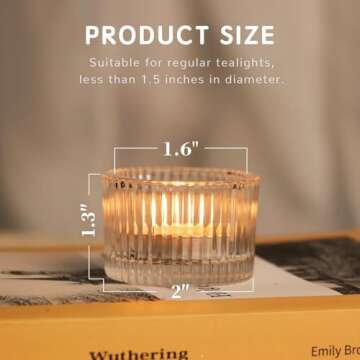 HAVITI 24 pcs Clear Tealight Candle Holders, Glass Votive Candle Holders for Table Centerpiece, Home Decor and Party Supplies