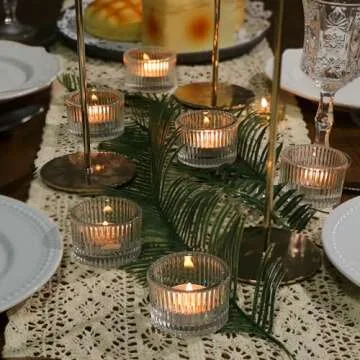 HAVITI 24 pcs Clear Tealight Candle Holders, Glass Votive Candle Holders for Table Centerpiece, Home Decor and Party Supplies