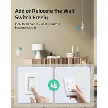 DEWENWILS Remote Control Light Bulb Socket, Wireless Light Switch for Pull Chain Light Fixture, E26 ...