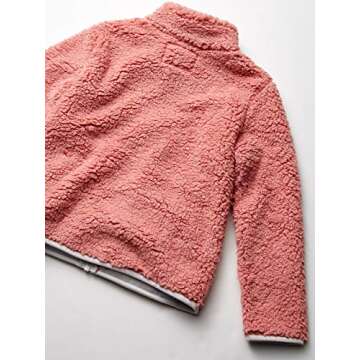 Amazon Essentials Toddler Girls' Sherpa Fleece Full-Zip Jacket, Mauve, 2T