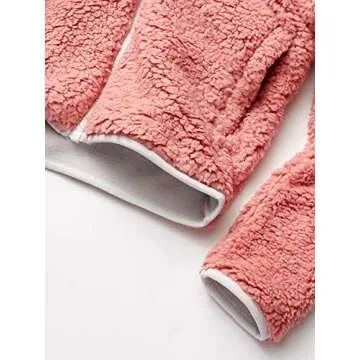 Cozy Toddler Girls' Sherpa Fleece Jacket in Mauve