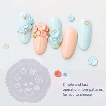 5 Pcs Flowers 3D Silicone Molds Nails Art Carving Mold for DIY Nail Art Decorations Supplies Nail Art Templates Maincure Tool