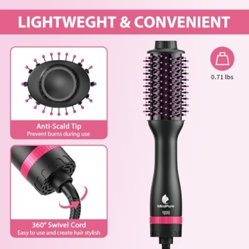 MiroPure 4-in-1 Hair Dryer Brush for Effortless Styling