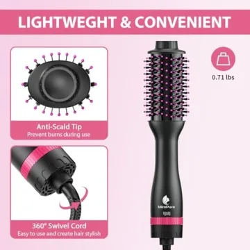 MiroPure 4-in-1 Hair Dryer Brush for Effortless Styling