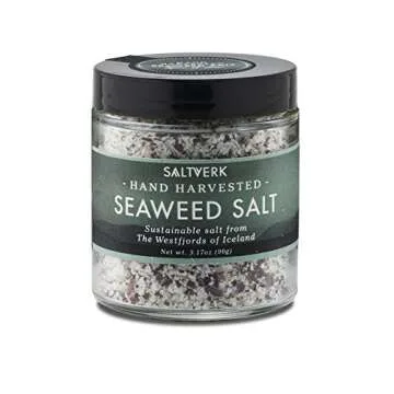 Saltverk Seaweed Sea Salt - 3.17 Ounces Jar - Hand Harvested Gourmet - Sustainably Made