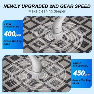 SZFIXEZ Electric Spin Scrubber, Shower Cleaning Brush, 2 Adjustable Speeds Cordless Power Spinning C...