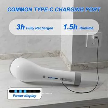 SZFIXEZ Electric Spin Scrubber, Shower Cleaning Brush, 2 Adjustable Speeds Cordless Power Spinning Cleaner Brush with 8 Replaceable Brush Heads for Tile, Tub, Sink, Wall, Bathroom SXT-160