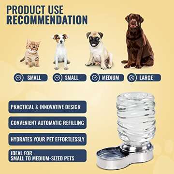 Bundaloo Dog Water Bowl Dispenser for Happy Pets