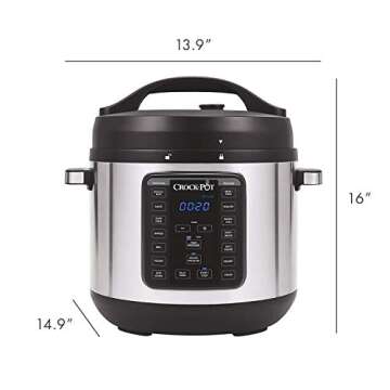 Crock-Pot 8-Quart Multi-Use XL Express Crock Programmable Slow Cooker and Pressure Cooker with Manual Pressure, Boil & Simmer, Stainless Steel