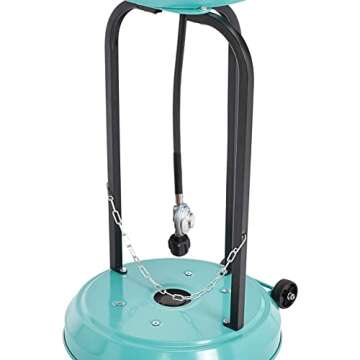 Amazon Basics 46,000 BTU Outdoor Propane Patio Heater with Wheels, Commercial & Residential, Large, Bahama Blue
