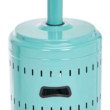Amazon Basics 46,000 BTU Outdoor Propane Patio Heater with Wheels, Commercial & Residential, Large, Bahama Blue