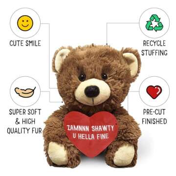 Zamnnn Shawty U Hella Fine Funny Teddy Bear Gift