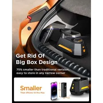 LISEN Tire Inflator Portable Air Compressor for Car Tires 12V Ultra Small Air Pump for Car Tires 38L/min Inflate 150PSI LED Light Digital Portable Tire Inflator for Car, Not Applicable to Trucks