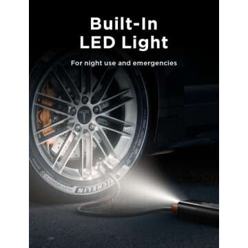 LISEN Tire Inflator Portable Air Compressor for Car Tires 12V Ultra Small Air Pump for Car Tires 38L/min Inflate 150PSI LED Light Digital Portable Tire Inflator for Car, Not Applicable to Trucks