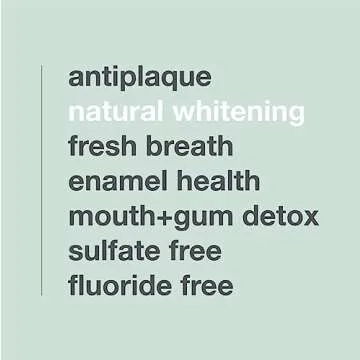 Davids Fluoride Free Toothpaste, Teeth Whitening, Antiplaque, SLS (Sulfate) Free, Promotes Enamel Health, Mouth & Gum Detox, EWG Verified, Natural Peppermint, 5.25oz (3 Pack)