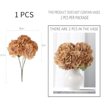 Kimura's Cabin Faux Hydrangea Flowers 2 Bouquets for Home