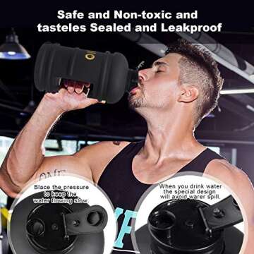 PANKIO Big Water Bottle 73 oz for Gym Yoga Travel