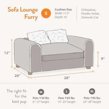 Moots Furry Pet Sofa Lounge, Chocolate, Small