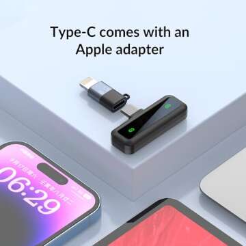 SILVER AUTUMN Wireless Lavalier Microphone for iPhone and Android Devices，Noise Reduction Lapel Mic for Recording, Lav Mic for Video Recording, Tiktok, YouTube, Vlog