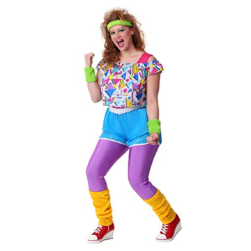 Women's Work It Out 80's Costume Plus Size - 3X Multi