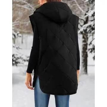 LEANI Women's Quilted Puffer Vest Sleeveless Hooded