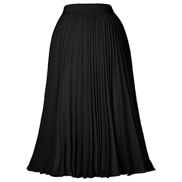 Stylish Kate Kasin Flared Midi Skirt in Elegant Black