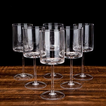 Classic Acrylic Premium Quality Plastic Tumblers |Set of Clear, 6 Each: 10-Ounce , Dishwasher Safe (Clear, 10-ounce)