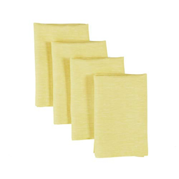 Solino Home Linen Napkins – 100% Pure Linen Set of 4 – Chambray Yellow