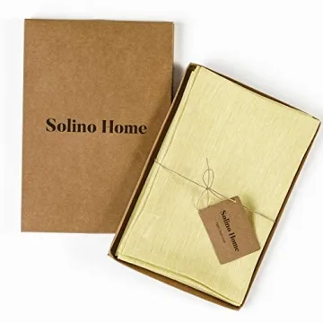 Solino Home Pure Linen Napkins Set of 4 Chambray Yellow