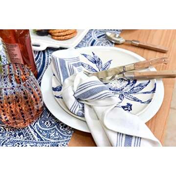 Value Basics Herringbone Dish Set Kitchen Towel, White, 14 Count