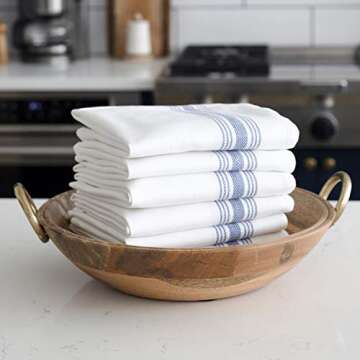 Value Basics Herringbone Dish Set Kitchen Towel, White, 14 Count