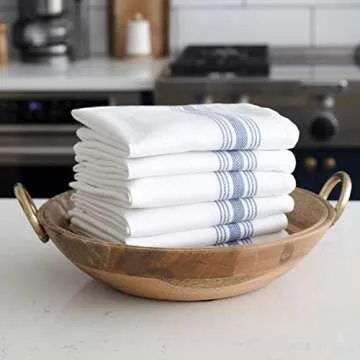 Value Basics Herringbone Dish Set Kitchen Towel, White, 14 Count