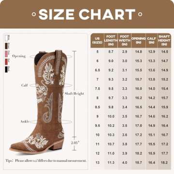 Lumeheel Brown Cowboy Boots for Women - Sparkly Rhinestone Country Booties with Classic Embroidered, Knee High Wide Calf Western Cowgirl Boots, Pointed Toe Chunky Heel Pull on Zipper Tall Boots US 8