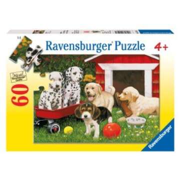 Ravensburger Puppy Party | 60-Piece Jigsaw Puzzle for Kids | Unique, Pieces | Enhances Concentration and Creativity | Ideal Gift for Birthdays and Holidays