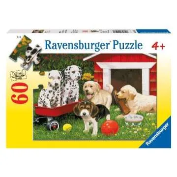 Ravensburger Puppy Party | 60-Piece Jigsaw Puzzle for Kids | Unique, Pieces | Enhances Concentration and Creativity | Ideal Gift for Birthdays and Holidays