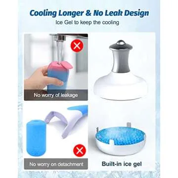 Tillsok Ice Roller for Face, 2 Pcs Facial Massager and Skin Care Tools with Cooling and Rolling, Eye and Face Massage Roller for Reducing Puffiness, Fine Lines and Wrinkles, Gifts for Women(White)