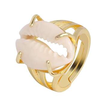 Mrotrida Shell Ring for Women Fashion Natural Sea Shell Finger Rings Bohemian Midi Rings