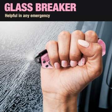 GOOD WORKER Legal Pink Pocket Knife for Women Self Defense - 2.95” Serrated Folding Blade Knives - Cute Girl Tool - Gifts Idea for Her - Perfect for Gilfriend Wife Woman - Gifts for Mother 6680 P