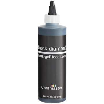 Chefmaster Black Diamond Liqua-Gel® Food Coloring | Vibrant Color | Professional-Grade Dye for Icing, Frosting, Fondant | Baking & Decorating | Fade-Resistant | Easy-to-Use | Made in USA | 10.5 oz