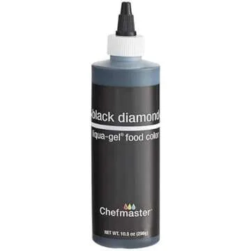Chefmaster Black Diamond Liqua-Gel® Food Coloring | Vibrant Color | Professional-Grade Dye for Icing, Frosting, Fondant | Baking & Decorating | Fade-Resistant | Easy-to-Use | Made in USA | 10.5 oz