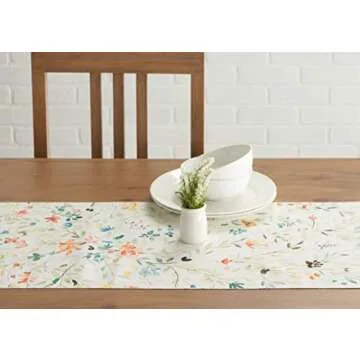 Maison d' Hermine Table Runner 100% Cotton 14.50 Inch x 108 Inch Decorative Table Runners, Dining, Kitchen, Parties & Camping, Colmar (Double Layer) - Spring/Summer
