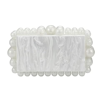 Elegant CUXVA Acrylic Clutch with Glitter Beads for Women - Perfect for Weddings & Parties