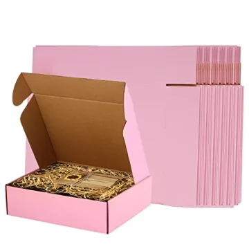 ICokin 11x9x3 Inch Pink Shipping Boxes Pack of 26 - Durable, Stylish Mailer Boxes for Small Business