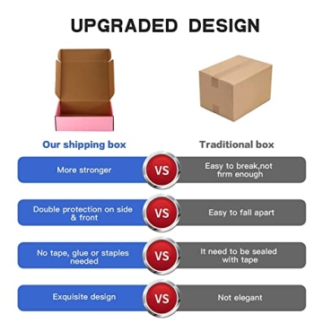 ICokin 11x9x3 Inch Pink Shipping Boxes Pack of 26