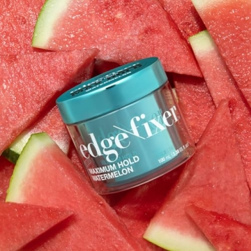 KISS COLORS & CARE Maximum Hold Edge Fixer, Non-Greasy Gel Formula Infused With Biotin B7, 24 Hour Hold, ‘Watermelon’ Scented, 3.38 Fl. Oz. (100 ml)